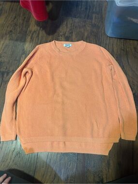 525 America Orange Rib-Knit Crewneck Sweater